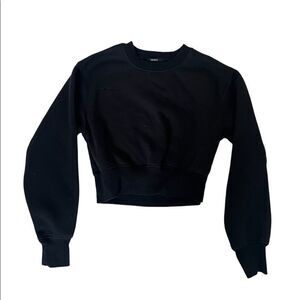 Forever 21 black crew neck sweater pullover womens black sweatshirt G205